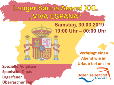 Plakat Spanischer Sauna-Abend XXL