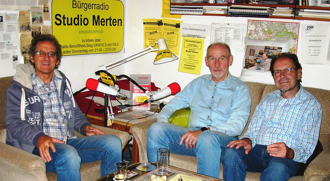 Im Radio Studio Merten (v. l.): Gerald Löhrer, Martin Riedel und Otto Ganser. Foto: Studio Merten 