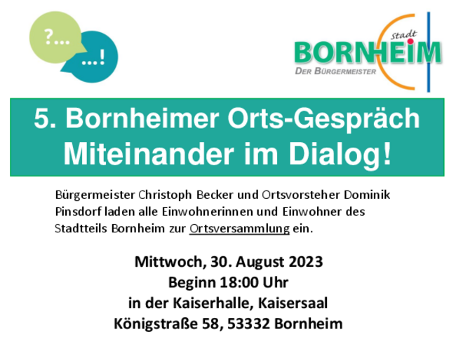 Plakat Bürgerdialog in Bornheim