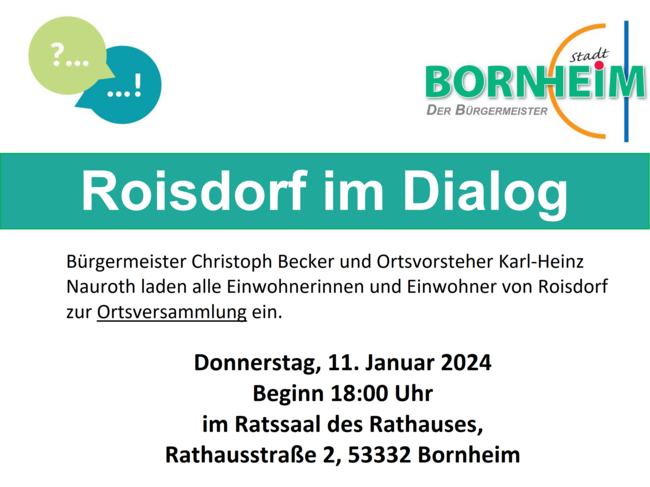 Plakat Bürgerdialog in Roisdorf